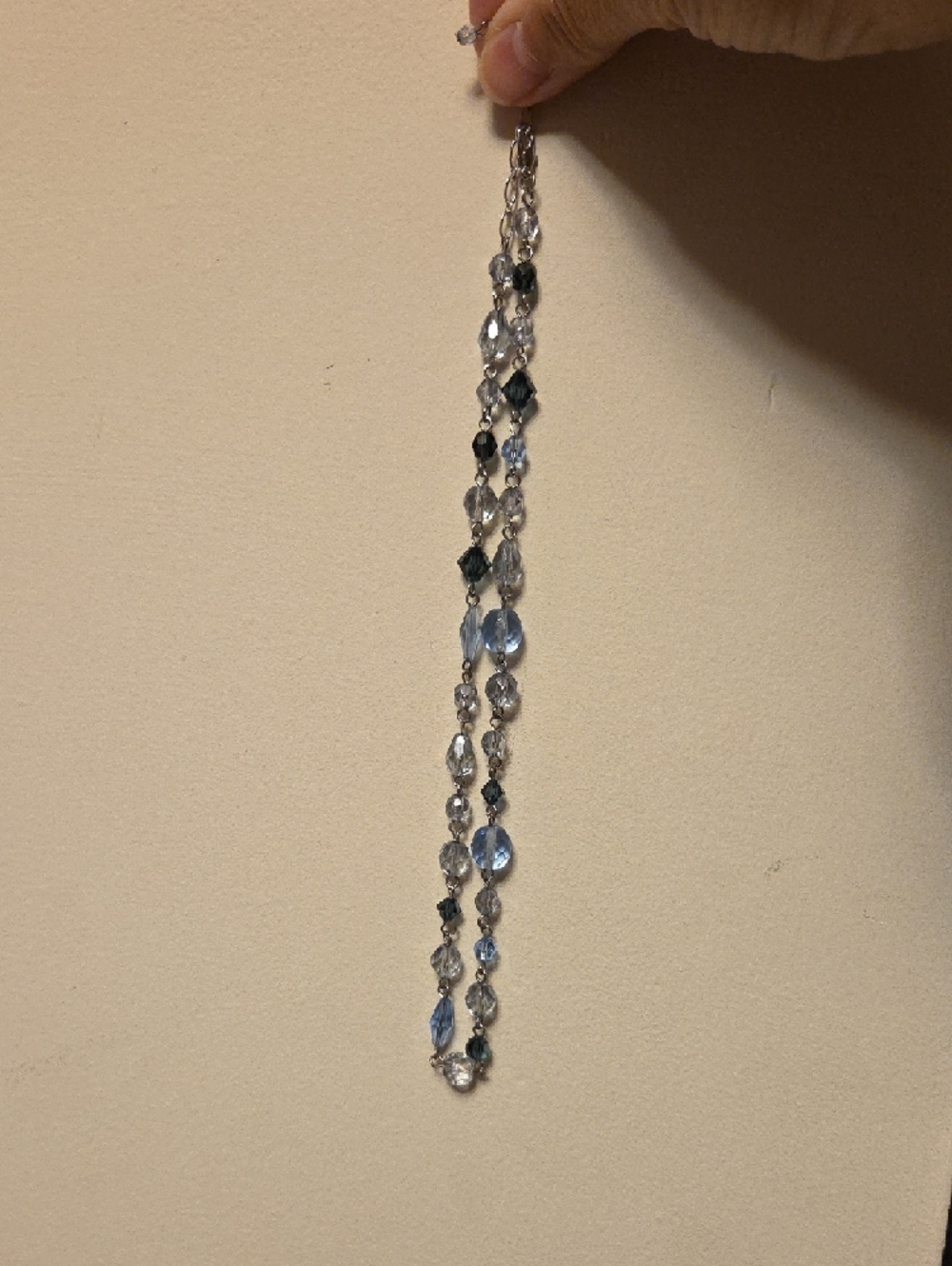 LOFT Crystal Bead Necklace - Light Blue and Clear - Picture 4 of 5